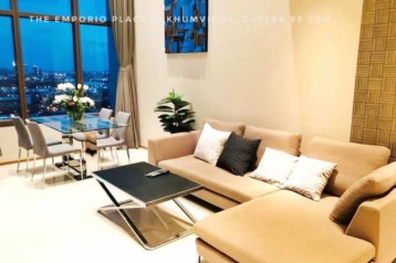 ให้เช่า คอนโด Duplex unit high floor river view ดิ เอ็มโพริโอ เพลส 83 ตรม. 1 bedroom in Sukhumvit 24 near BTS Phrompong