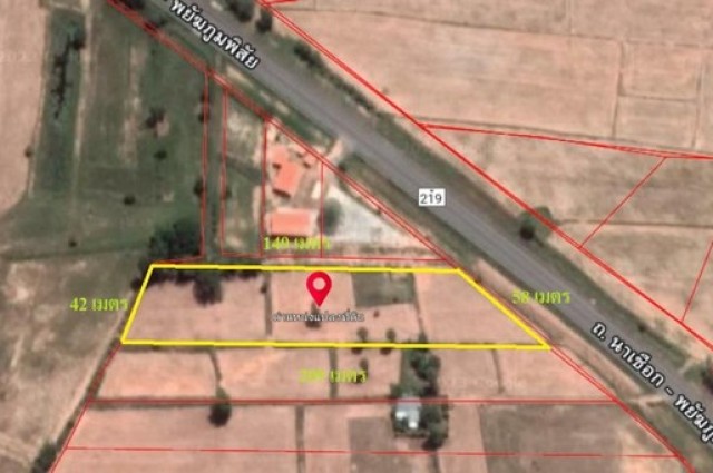 KM142 Land For Sale ขาย ที่ดิน 4 ไร่กว่า ติดถนนนาเชือก พยัฆภูมิพิสัย มหาสารคาม